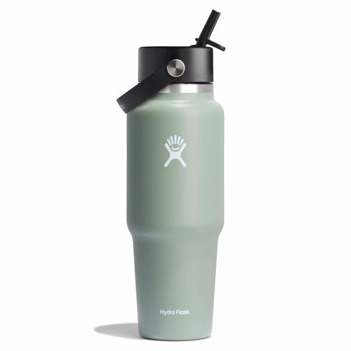 32 oz Wide Mouth Travel Bottle with Flex Straw Cap - Agave J0